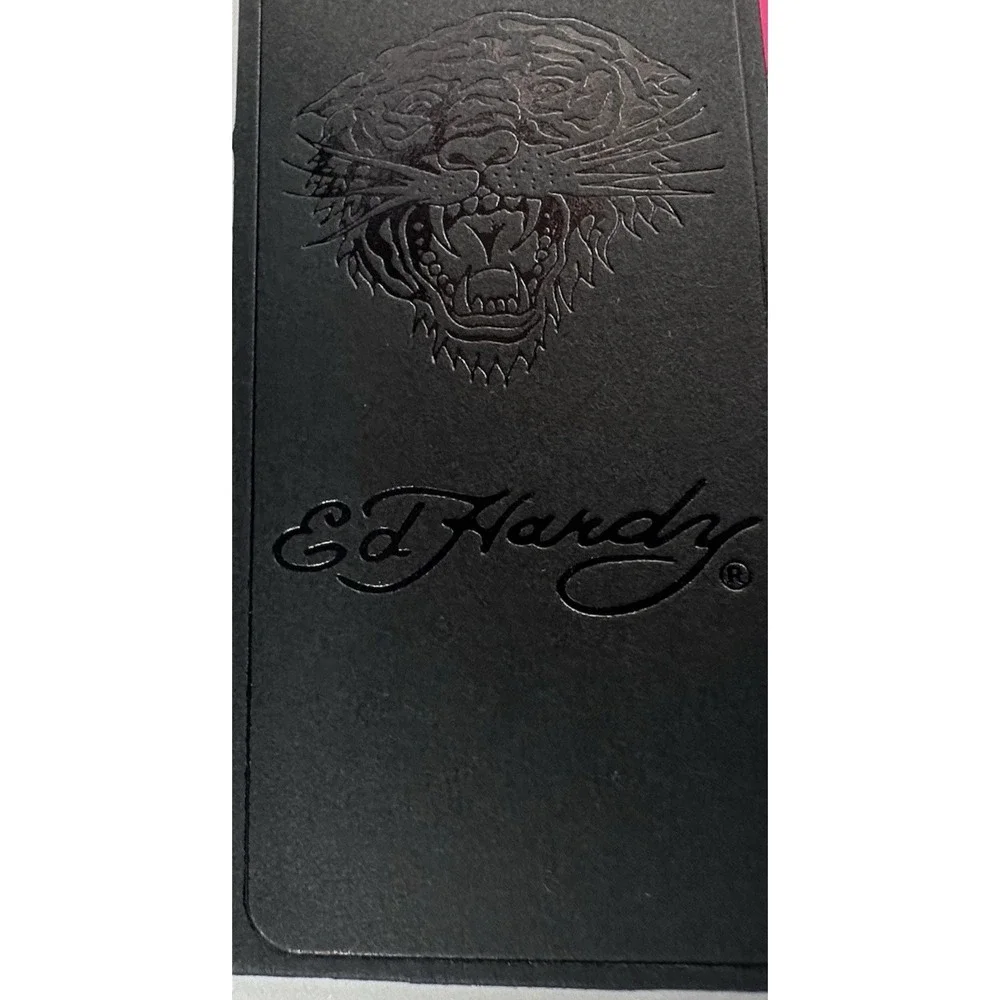 Ed Hardy Cosmetic Bag 2 Piece Set‎ Rhinestone Skull Hearts Tattoo Style NWT